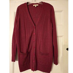 Sejour Long Cardigan in Cranberry, Size 1X